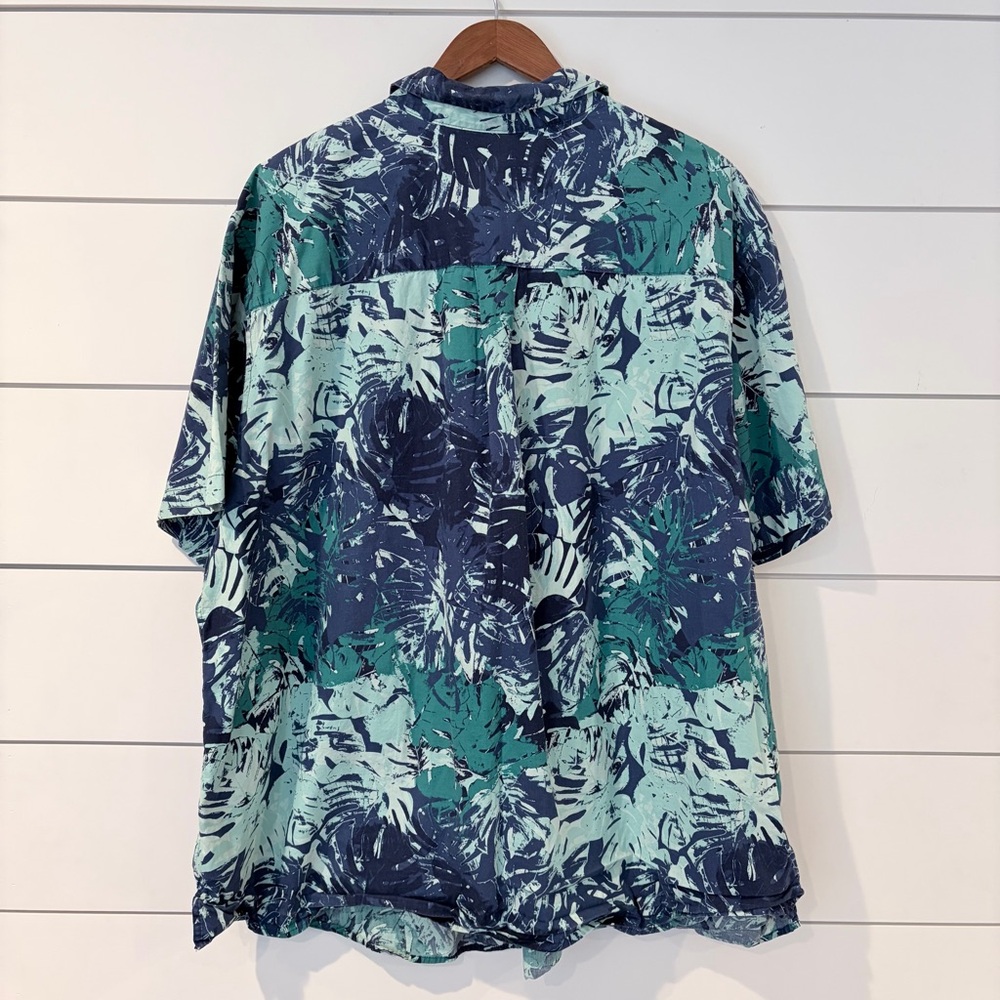 Hampton Bay Tropical Leaf Mens Button Down Shirt 2XL Resortcore Aloha Summercore - Picture 3 of 6